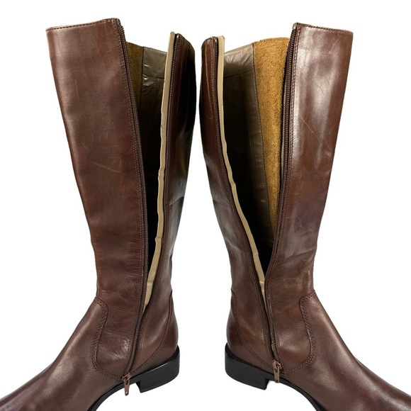 Ecco Hobart Brown Tall‎ Leather Riding Buckle Moto Equestrian Boots EU38 US7-7.5 - Picture 8 of 15